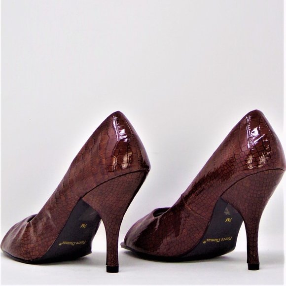PIERRE DUMAS 7M brown ultra-high open-toe pumps - Picture 10 of 16